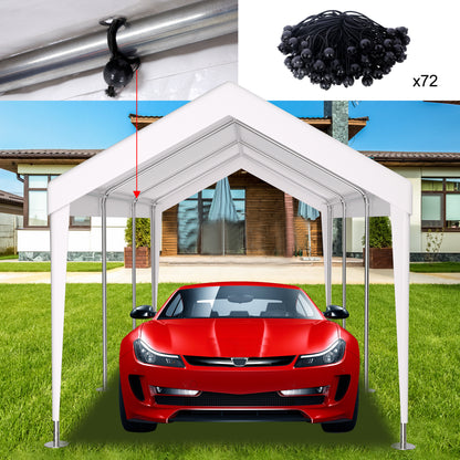 10x20ft Carport Canopy Cover - Waterproof UV Protection, Elastic Buckles