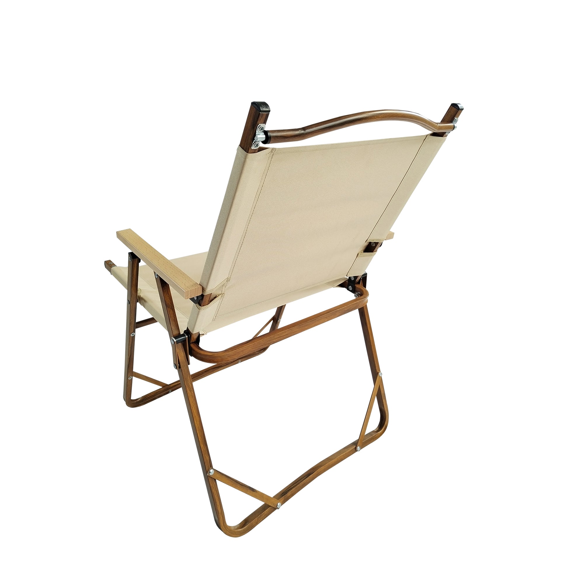 Natural Aluminium Folding Chair Set of 4 for Patio Garden Seating