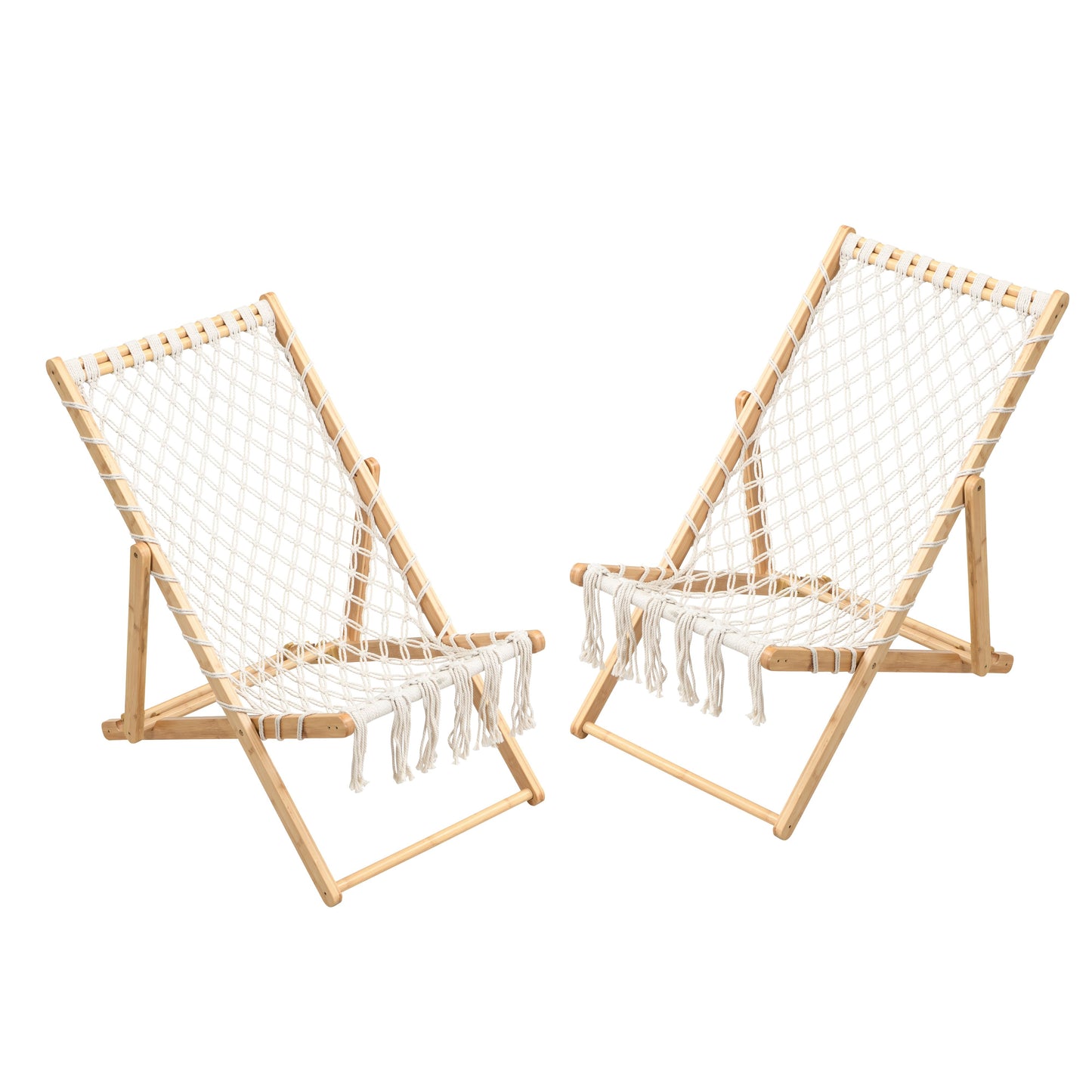 Natural Bamboo Outdoor Patio Chairs for Garden or Poolside Seating