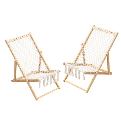 Natural Bamboo Outdoor Patio Chairs for Garden or Poolside Seating