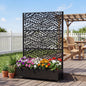 Metal Raised Garden Bed with Wheels and Trellis,73"x47"x16" Planter Box for Climbing Plants, Vegetables & Vines, Features Privacy Screen and Drainage Holes