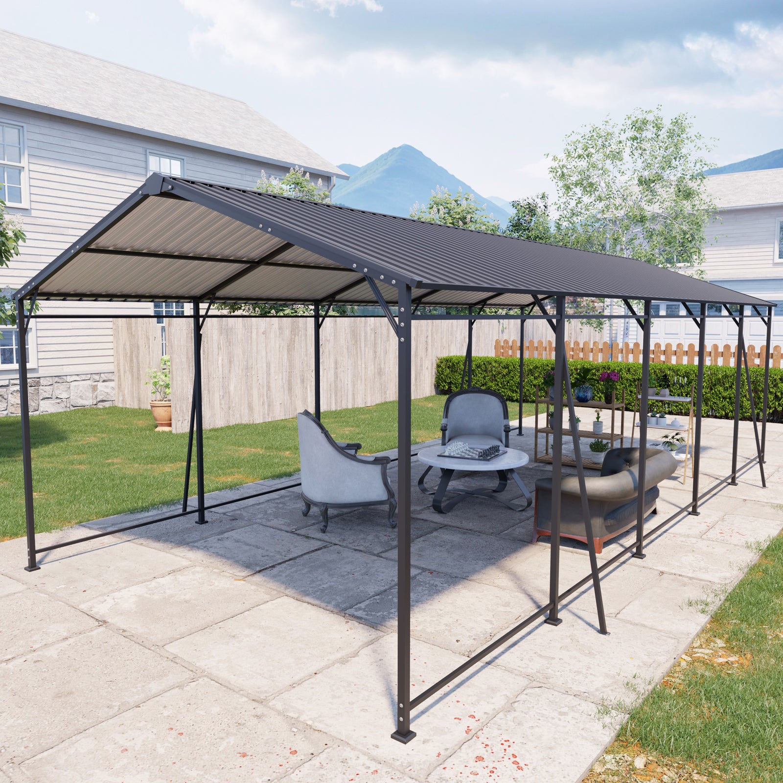 13' x 26.5' Metal Carport - Heavy Duty Outdoor Shelter