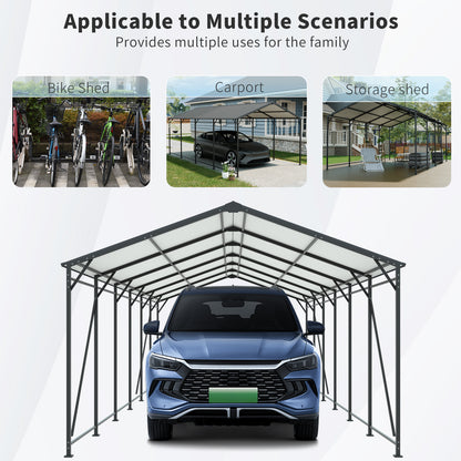 13' x 26.5' Metal Carport - Heavy Duty Outdoor Shelter