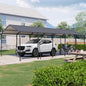 13*26.5 FT Carport, Heavy Duty Carport with Galvanized Steel Roof and Frame, Metal Carport Large Garage with 4 Fixed inclined square tube supports(W540S00066)