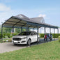 13×26.5 FT Carport, Heavy Duty Carport Canopy with Galvanized Steel Roof and Frame, Metal Carport Large Garage with 6 Fixed inclined square tube supports for Driveway Car, Truck(W540S00061)