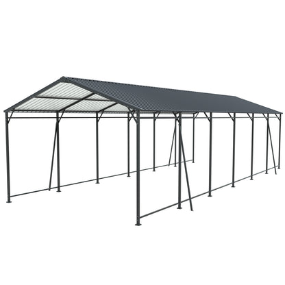 12x32 FT Heavy Duty Carport - Metal Garage with Galvanized Roof