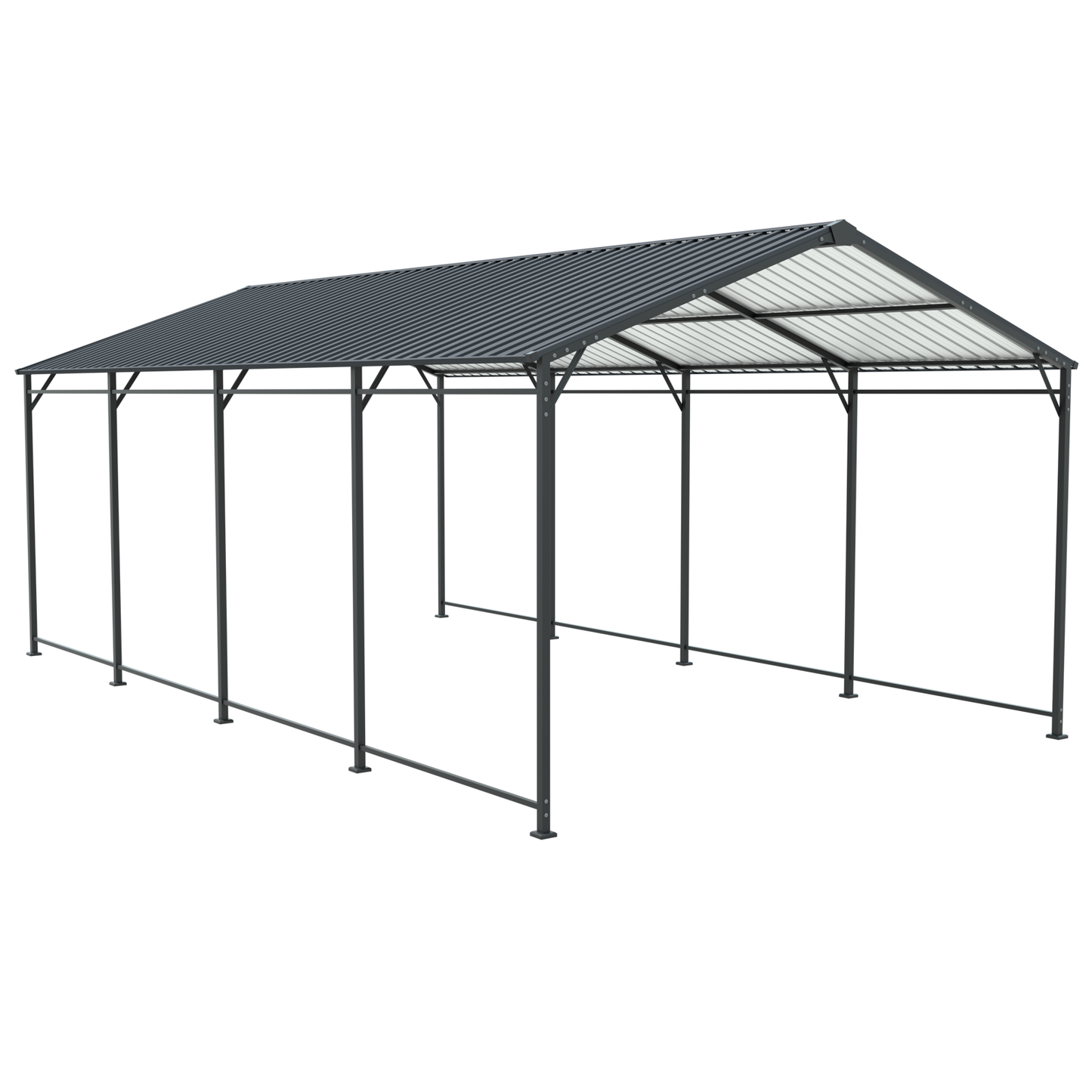 Heavy Duty Metal Carport for Garden or Poolside Use in Charcoal