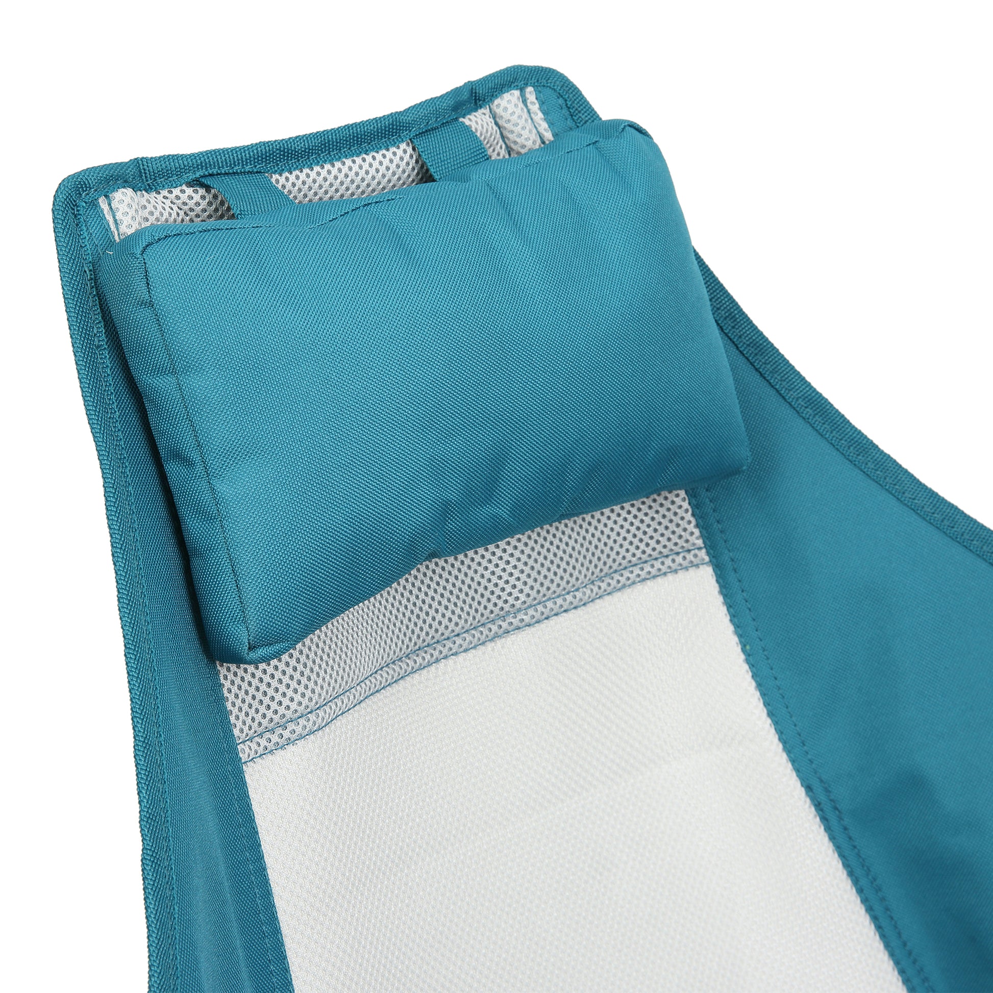 Blue Steel Folding Rocking Camping Chair - Outdoor Patio Set