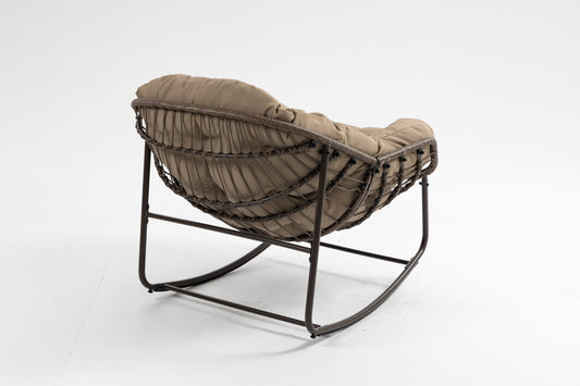 Khaki Outdoor Rocking Chair for Patio and Garden Living