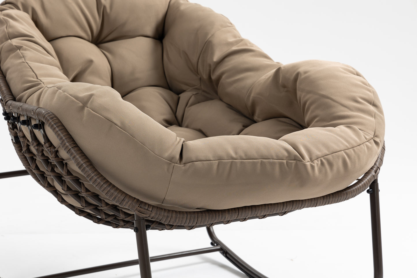 Khaki Outdoor Rocking Chair for Patio and Garden Living