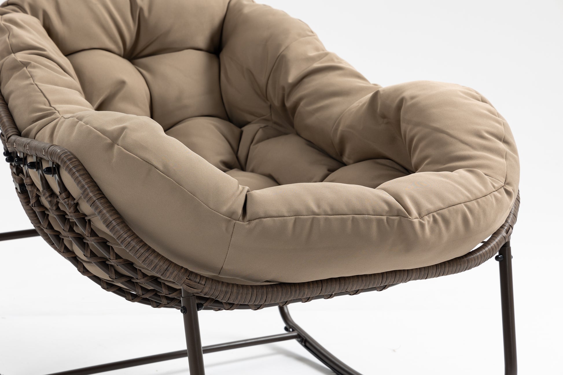 Khaki Outdoor Rocking Chair for Patio and Garden Living