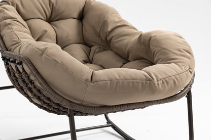 Khaki Outdoor Rocking Chair for Patio and Garden Living