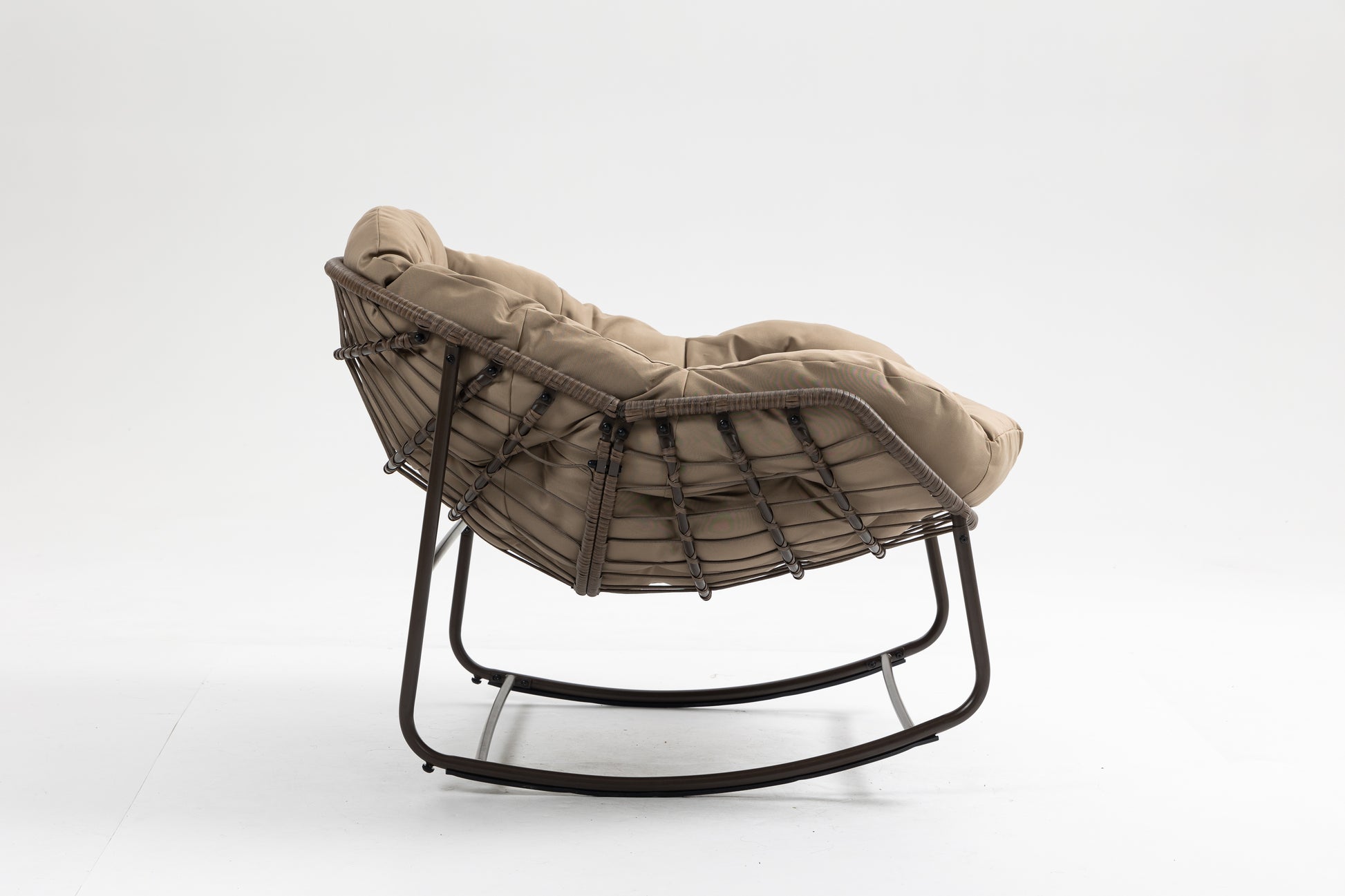 Khaki Outdoor Rocking Chair for Patio and Garden Living