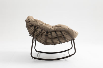 Khaki Outdoor Rocking Chair for Patio and Garden Living