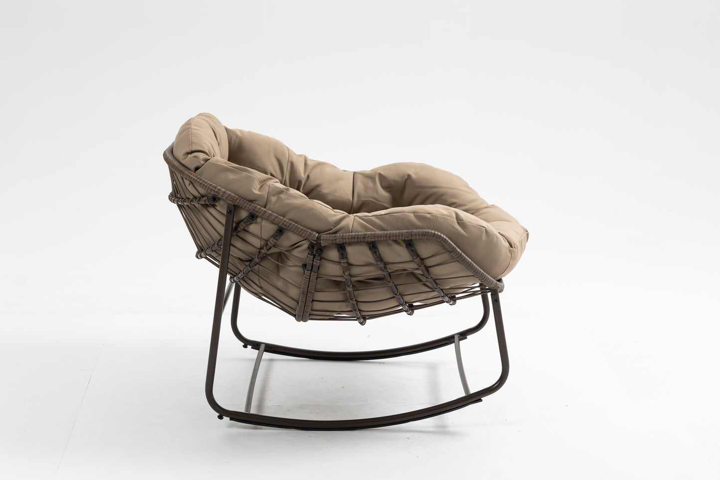 Khaki Outdoor Rocking Chair for Patio and Garden Living