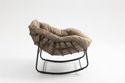 Khaki Outdoor Rocking Chair for Patio and Garden Living
