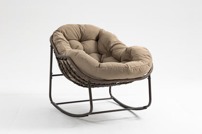 Khaki Outdoor Rocking Chair for Patio and Garden Living