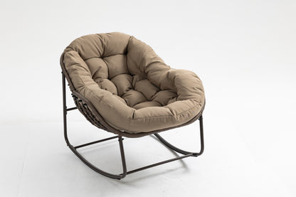 Khaki Outdoor Rocking Chair for Patio and Garden Living