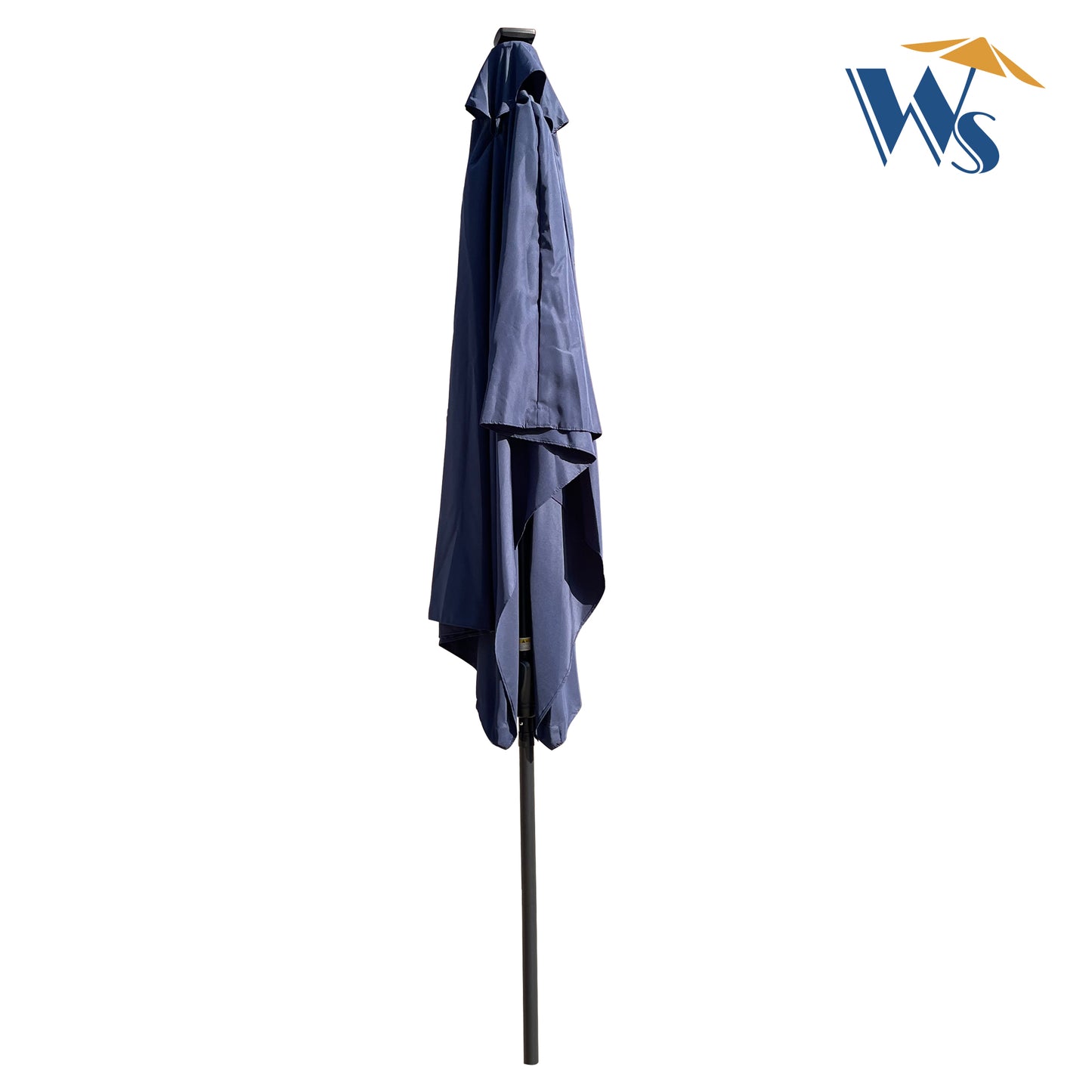 10x6.5ft Solar LED Rectangular Patio Umbrella with Crank and Tilt
