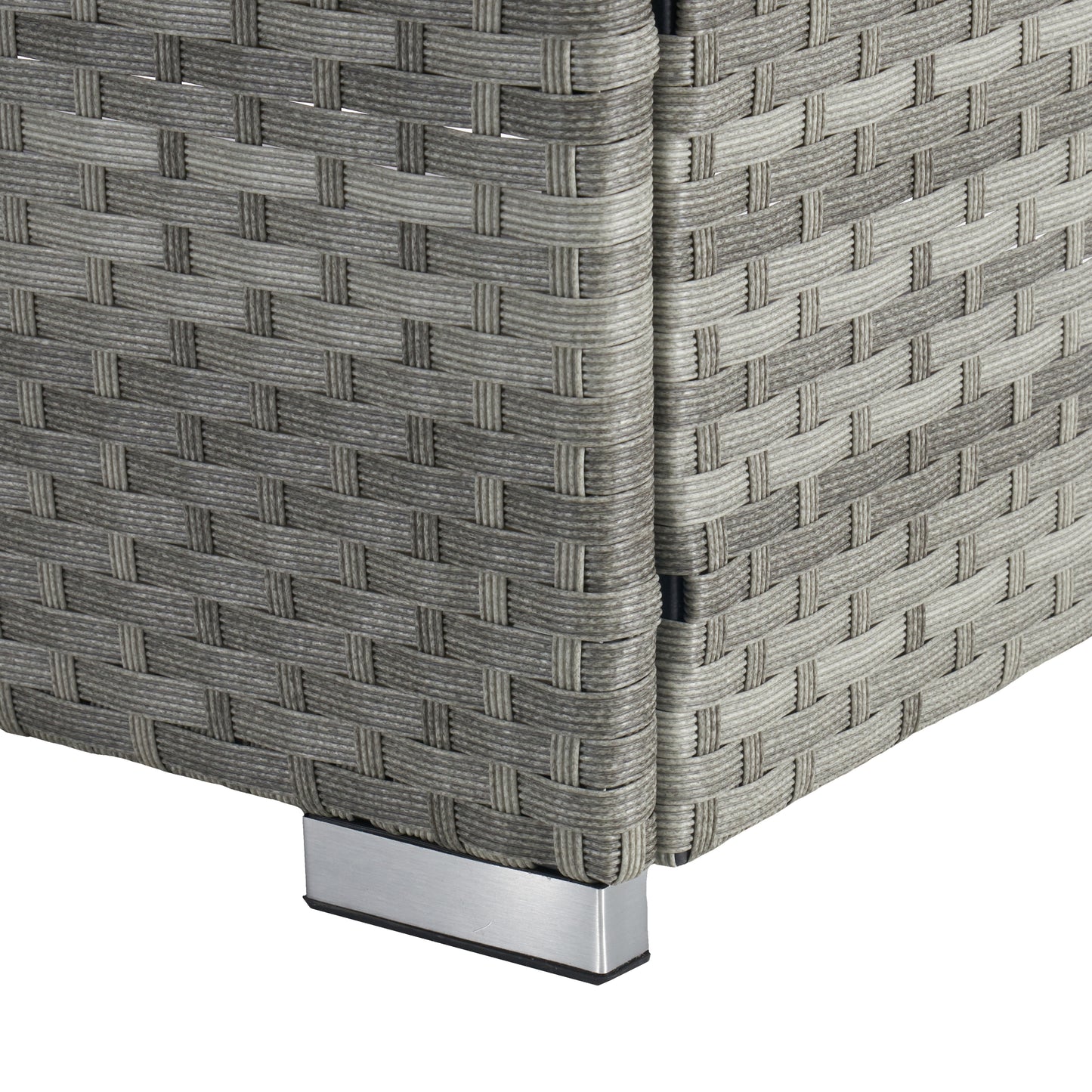 Gray PE Rattan Chaise Lounge Set for Garden Patio Relaxation