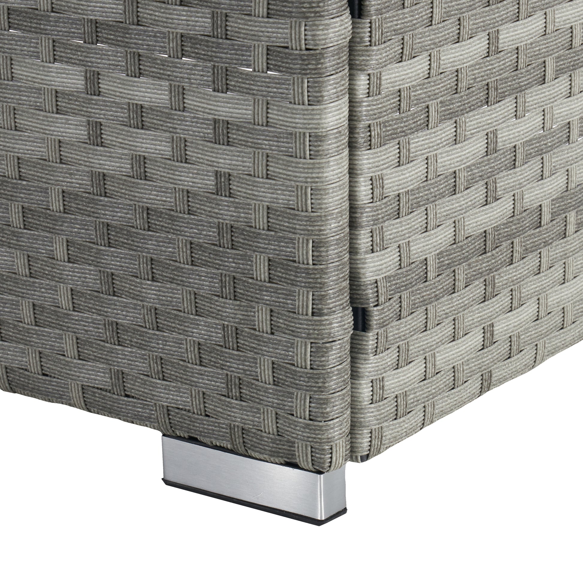 Gray PE Rattan Chaise Lounge Set for Garden Patio Relaxation