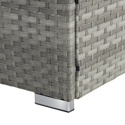Gray PE Rattan Chaise Lounge Set for Garden Patio Relaxation