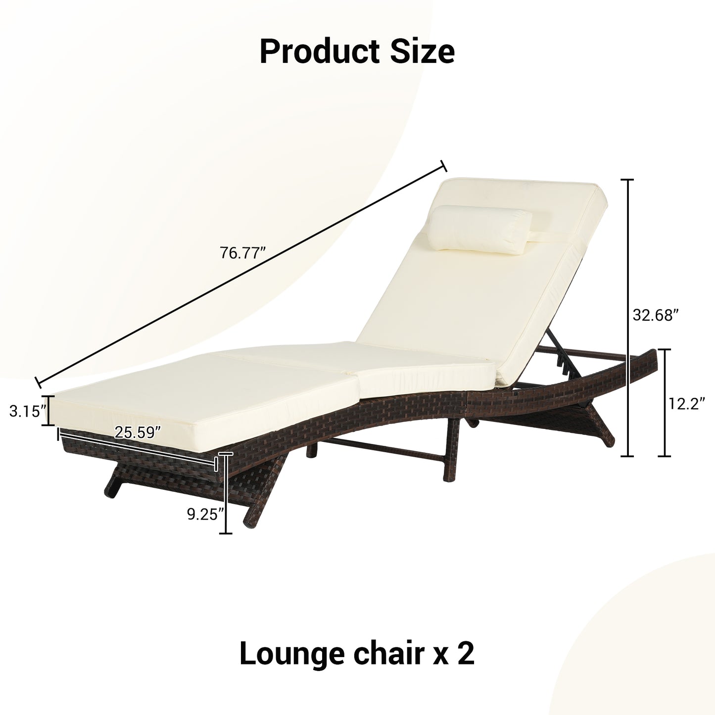 Khaki 2 Person Rattan Outdoor Loungers - Patio Seating