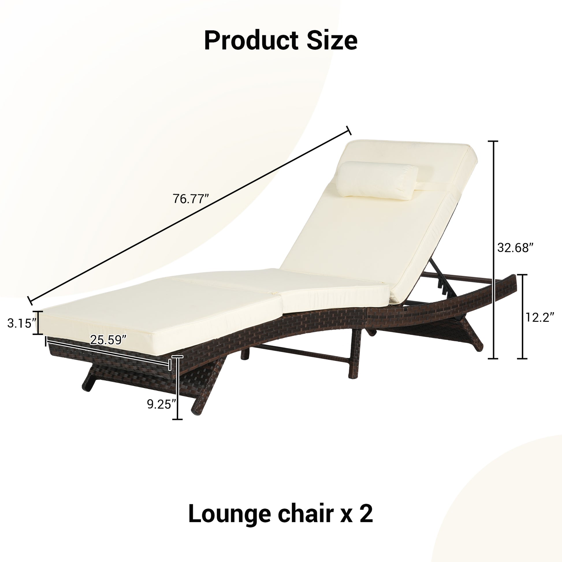 Khaki 2 Person Rattan Outdoor Loungers - Patio Seating
