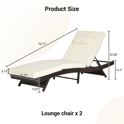 Khaki 2 Person Rattan Outdoor Loungers - Patio Seating