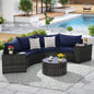 Dark Blue 7 Piece Patio Set - Outdoor Sofa Set
