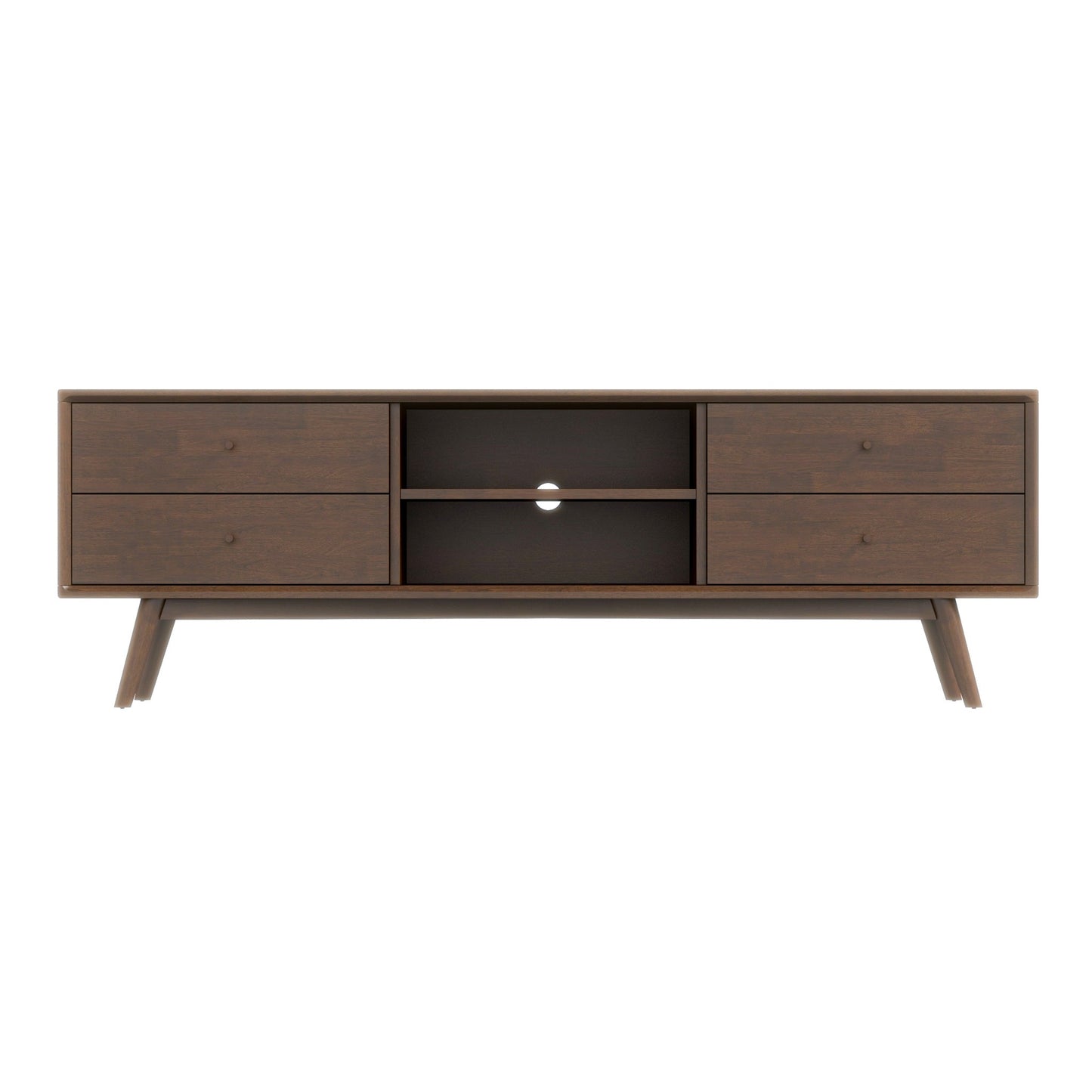 70.9 Inch Walnut Solid Wood TV Stand for 72 Inch TVs - image 6