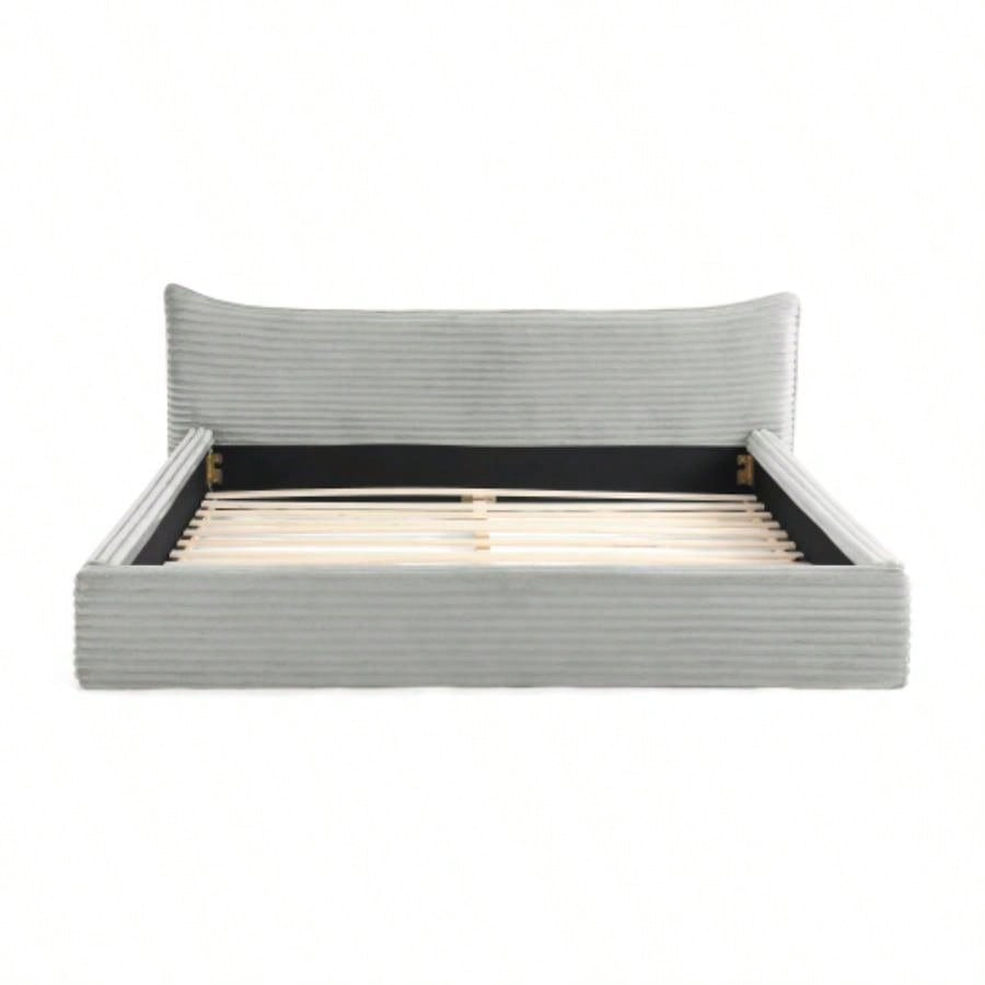Size Upholstered Bed FrameAnd velvet fabric, Grounded Platform Bed with Decorative Curved Headboard and Solid Wood Frame, No Box Spring Required - 6887.7524.25