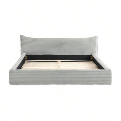 Size Upholstered Bed FrameAnd velvet fabric, Grounded Platform Bed with Decorative Curved Headboard and Solid Wood Frame, No Box Spring Required - 6887.7524.25