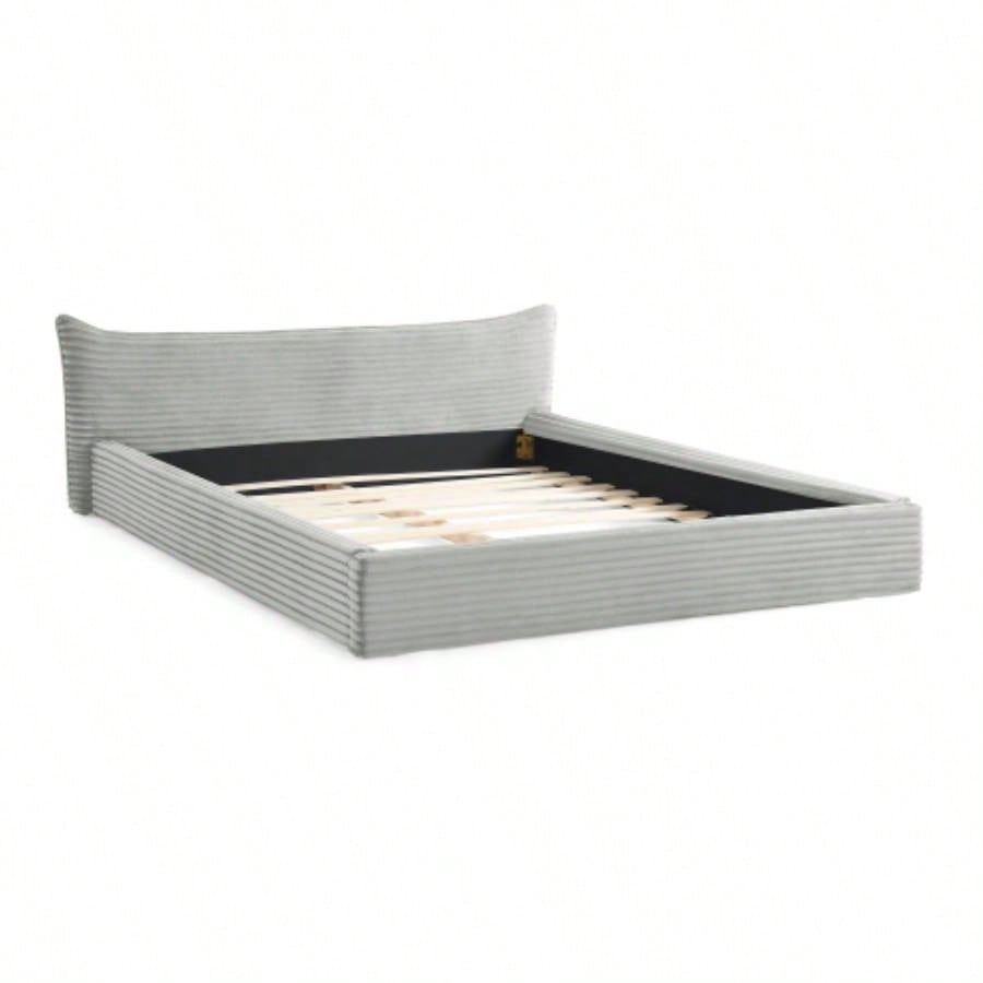 Size Upholstered Bed FrameAnd velvet fabric, Grounded Platform Bed with Decorative Curved Headboard and Solid Wood Frame, No Box Spring Required - 6887.7524.25