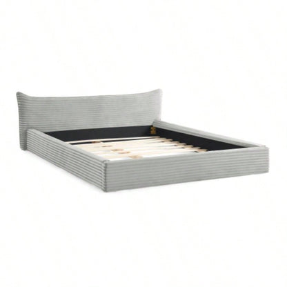 Size Upholstered Bed FrameAnd velvet fabric, Grounded Platform Bed with Decorative Curved Headboard and Solid Wood Frame, No Box Spring Required - 6887.7524.25