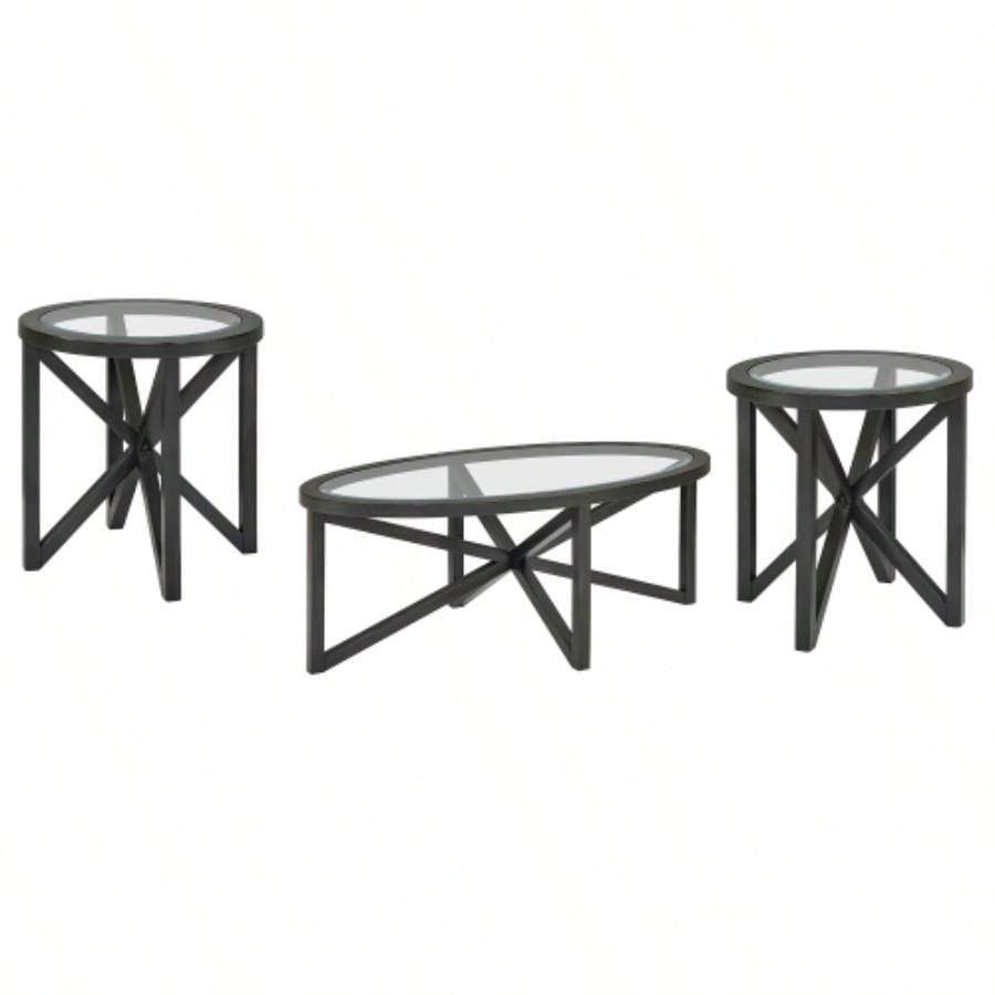 Modern simple glass coffee table, tempered glass coffee table solid wood base round transparent glass top modern living room terrace study coffee table