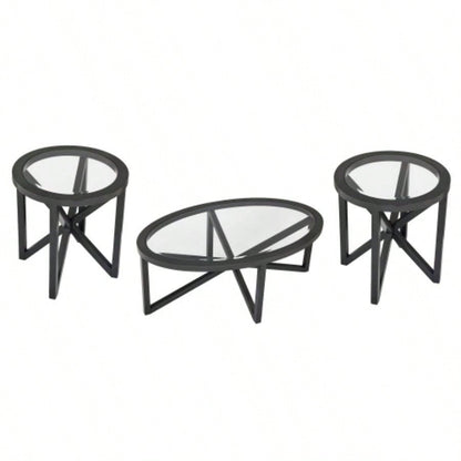 Modern simple glass coffee table, tempered glass coffee table solid wood base round transparent glass top modern living room terrace study coffee table
