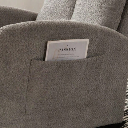 Accent Rocking Chair with Footrest High Back Rubber Wood Rocking Bedroom Living Space
