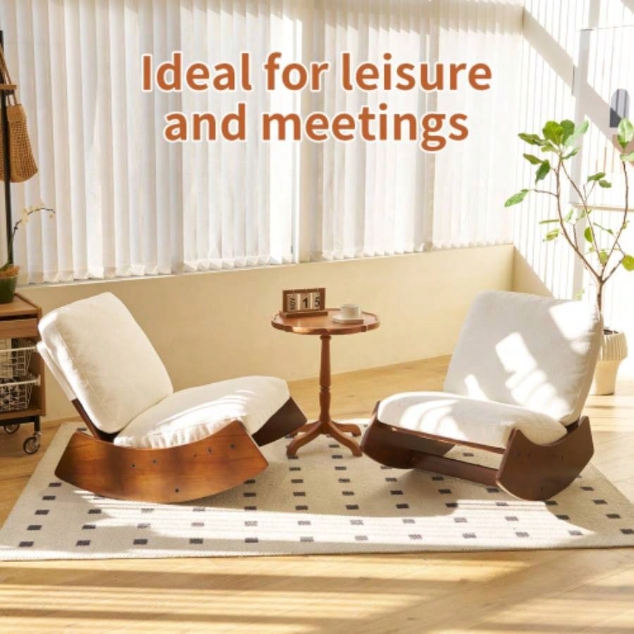 Comfortable Glider Rocking Chair, High - Quality Upholstery Glider Chair, Solid Wood Frame, Multiple Settings Accent Reading Chair Bedroom, Living Room, Nursery