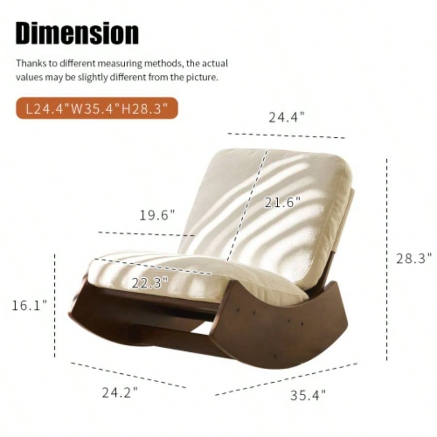 Comfortable Glider Rocking Chair, High - Quality Upholstery Glider Chair, Solid Wood Frame, Multiple Settings Accent Reading Chair Bedroom, Living Room, Nursery