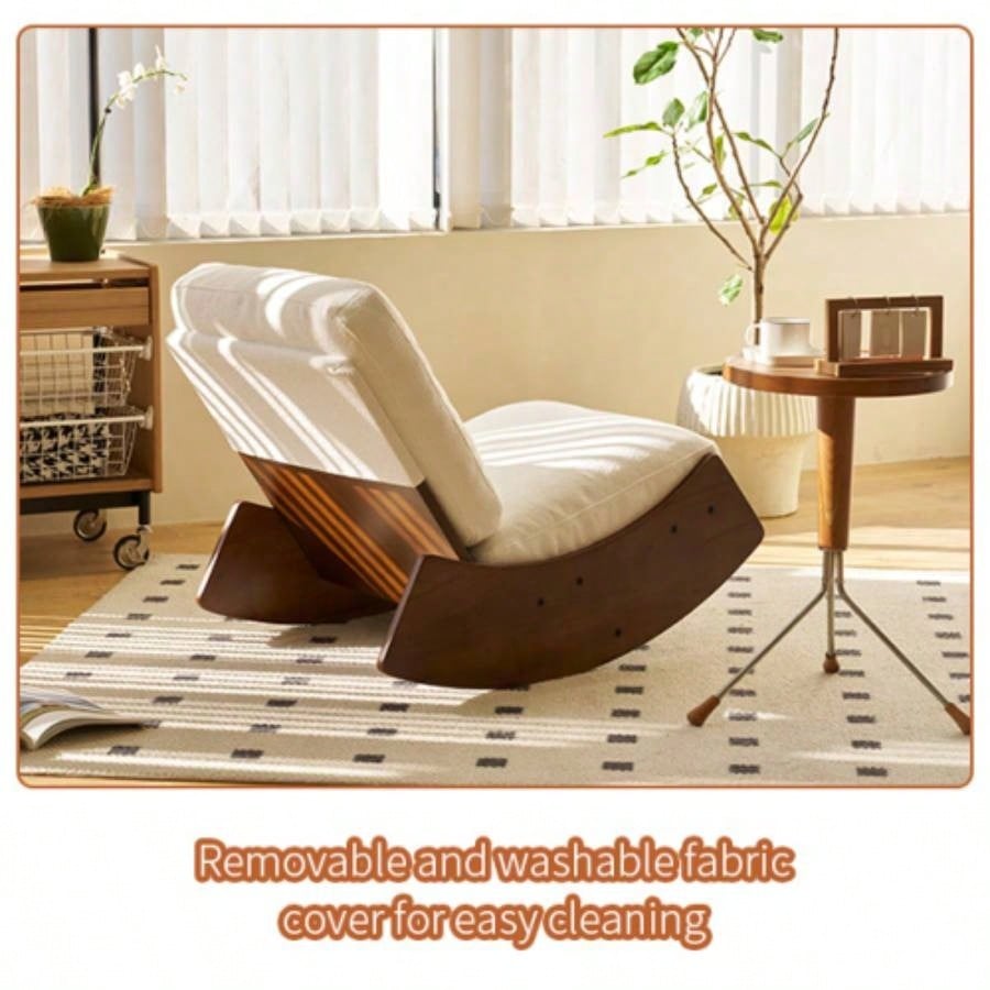 Comfortable Glider Rocking Chair, High - Quality Upholstery Glider Chair, Solid Wood Frame, Multiple Settings Accent Reading Chair Bedroom, Living Room, Nursery