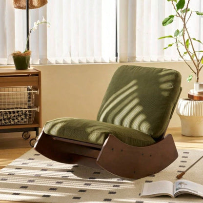 Comfortable Glider Rocking Chair, High - Quality Upholstery Glider Chair, Solid Wood Frame, Multiple Settings Accent Reading Chair Bedroom, Living Room, Nursery