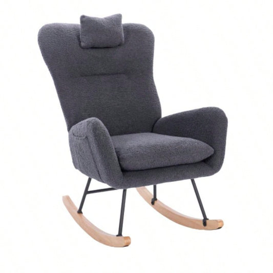 Teddy Upholstered Nursery Rocking Chair Living Room BedroomDARK Teddy