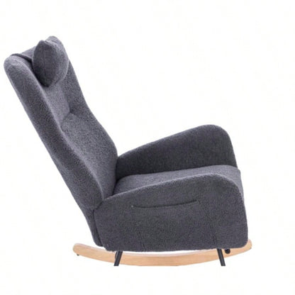 Teddy Upholstered Nursery Rocking Chair Living Room BedroomDARK Teddy