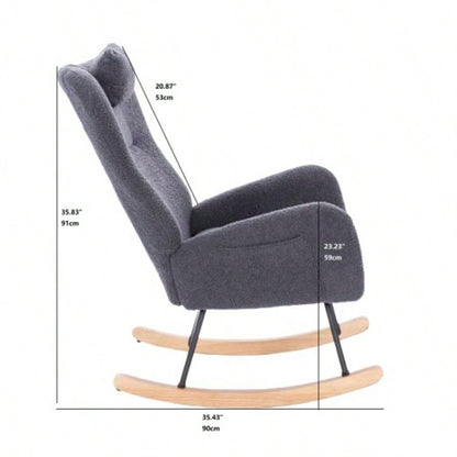 Teddy Upholstered Nursery Rocking Chair Living Room BedroomDARK Teddy