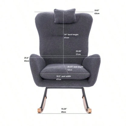 Teddy Upholstered Nursery Rocking Chair Living Room BedroomDARK Teddy