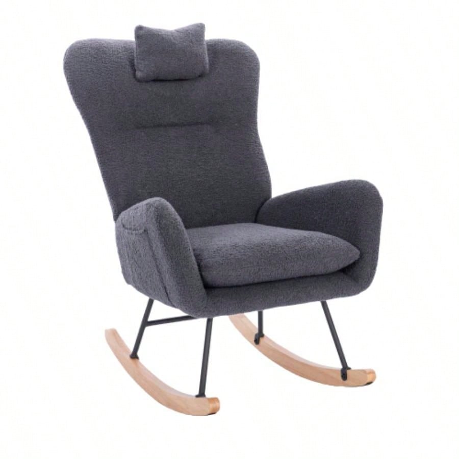 Teddy Upholstered Nursery Rocking Chair Living Room BedroomDARK Teddy