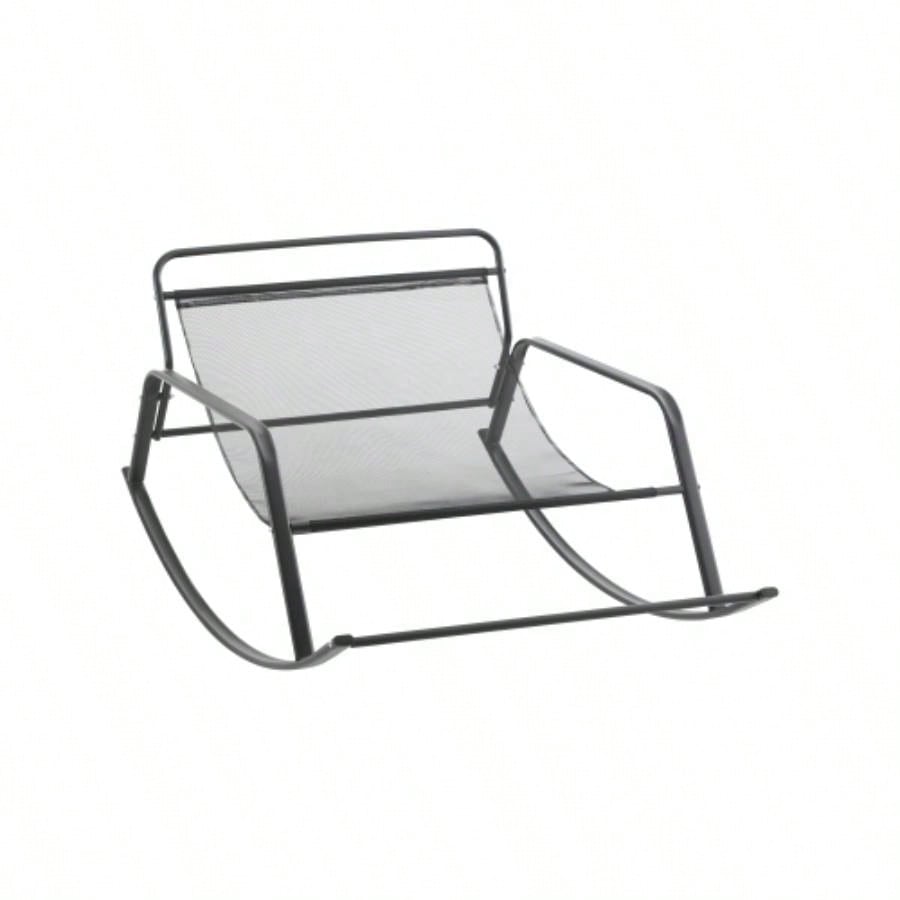Rocking Chair with - Wide Technical leather Upholstered Gliding Chair Boucle Reclining Chair, Modern Accent Chair Living Room Nursery Bedroom - white