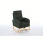 Modern Accent Rocking Chair Rocking Chair with Solid Wood, adjustable Footrest, Comfy Armchair with Side Pocket, Living Room Lounge Arm Chair with High Backrest