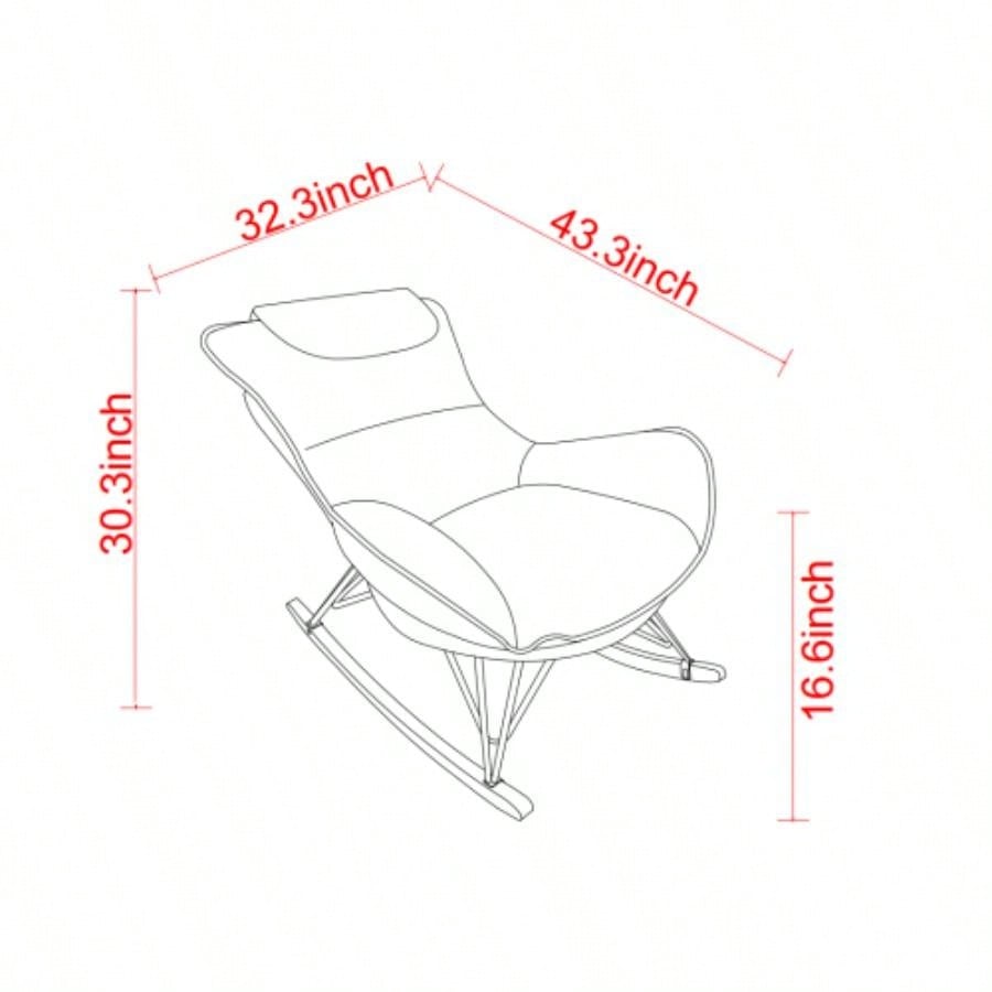Leisure sofa single rocking chair, light luxury sofa chair, balcony leisure area single chair, comfortable and breathable characteristic chair, detachable and washable cushion Color: Pink